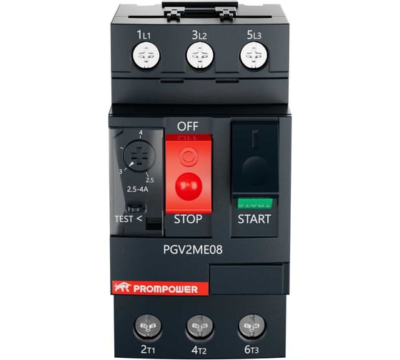 Автоматический выключатель защиты двигателя Prompower PGV2-ME08 серии Pulse, 2,5-4(A) PGV2ME08