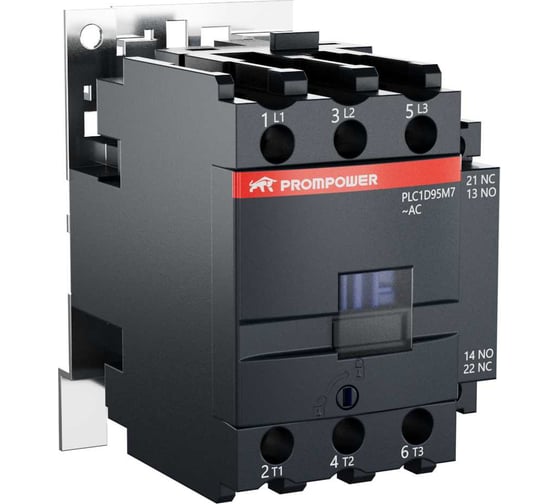 Контактор Prompower серии Pulse, ток 95А, 3 полюса, доп контакт 1НО+1НЗ, катушка 230AC PLC1D95M7 1