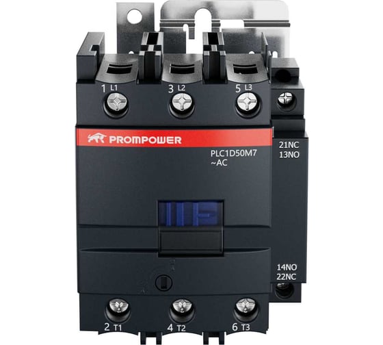 Контактор Prompower серии Pulse, ток 50А, 3 полюса, доп контакт 1НО+1НЗ, катушка 230AC PLC1D50M7