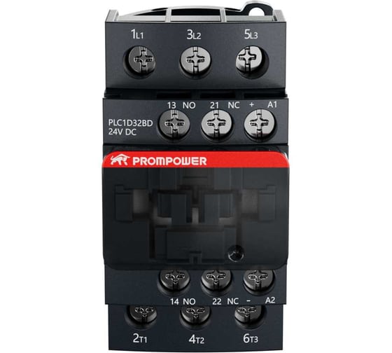 Контактор Prompower серии Pulse, ток 32А, 3 полюса, доп контакт 1НО+1НЗ, катушка 24DC PLC1D32BD