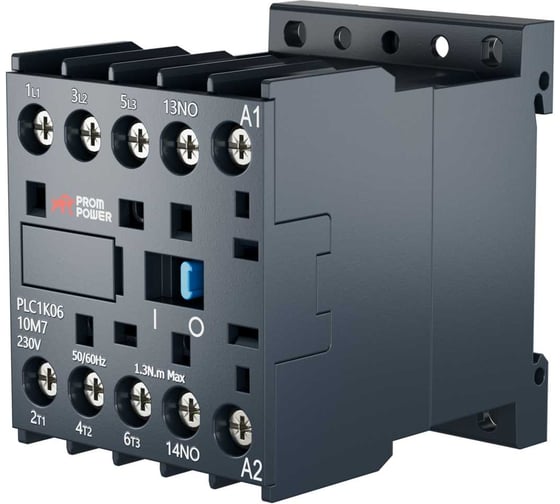 Миниконтактор Prompower серии Pulse, ток 6А, 3 полюса, доп контакт 1НО, катушка 230AC PLC1K0610M7