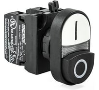 Сдвоенная кнопка Emas выступающая черно-белая 1НО+1НЗ CP CP102K21HB