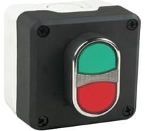 Пост Emas черно-серый с двойной кнопкой 1НО+1НЗ P1C304K20