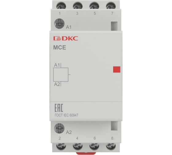 Контактор модульный DKC YON max типа MCE, 4P, 25A, 240В, 4НО 1 ШТ MCE 25 40 A240 MCE-25-40-A240