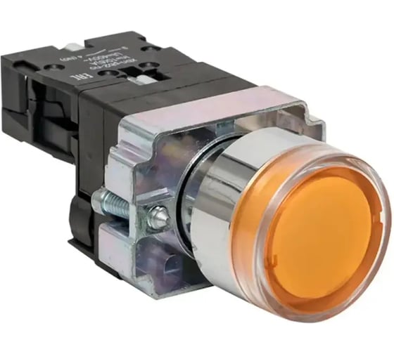 Кнопка APEX BA51 с подстветкой, желтая, NO, IP65, 230В AC SC21828 1