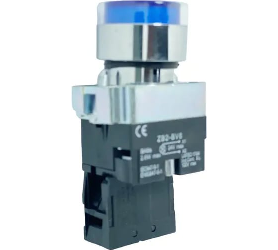 Кнопка APEX BA61 с подстветкой, синяя, NO, 230В AC SC21830 1