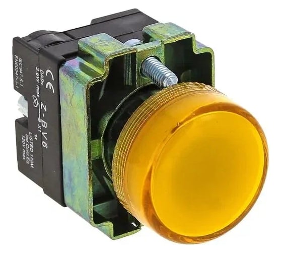 Лампа сигнальная APEX BV65 желтая 220В AC SC41115