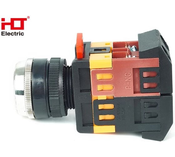 Кнопка HLT ABLFS-22 с подсветкой, NO+NC, 230В, IP40, белый, 10штук/упаковка 085-07-020