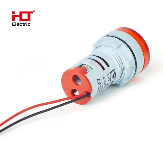 Индикатор значения напряжения HLT AD-22 (LED) d22мм, красный, IP54, 10штук/упаковка 085-06-250