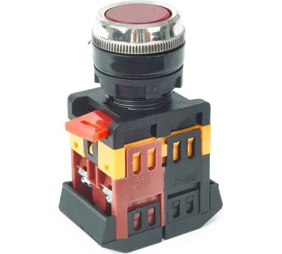 Кнопка HLT ABLFS-22 с подсветкой, NO+NC, 230В, IP40, красный, 10штук/упаковка 085-07-023