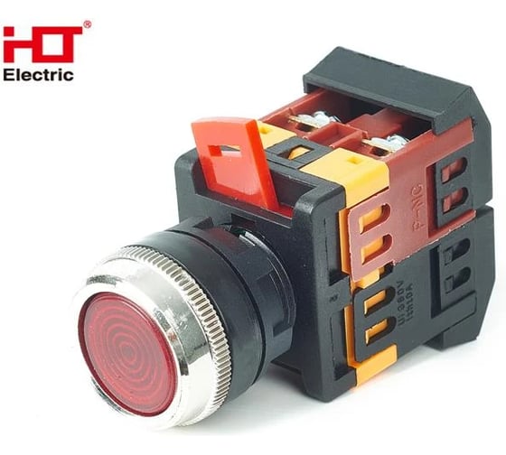 Кнопка HLT ABLFS-22 с подсветкой, NO+NC, 230В, IP40, красный, 10штук/упаковка 085-07-023