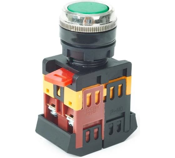 Кнопка HLT ABLFS-22 с подсветкой, NO+NC, 230В, IP40, зеленый, 10штук/упаковка 085-07-022