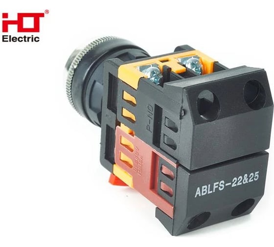 Кнопка HLT ABLFS-22 с подсветкой, NO+NC, 230В, IP40, желтая, 10штук/упаковка 085-07-021