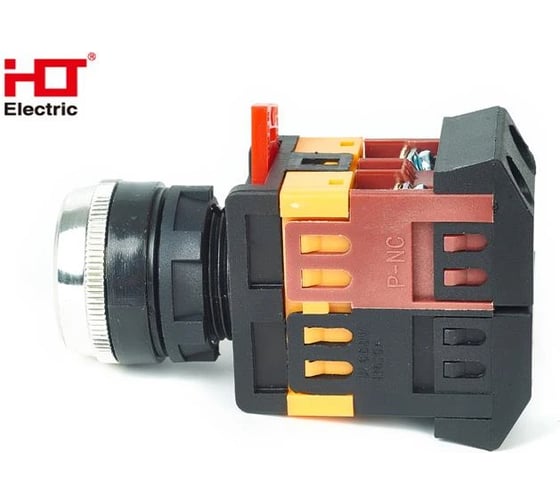 Кнопка HLT ABLFS-22 с подсветкой, NO+NC, 230В, IP40, желтая, 10штук/упаковка 085-07-021