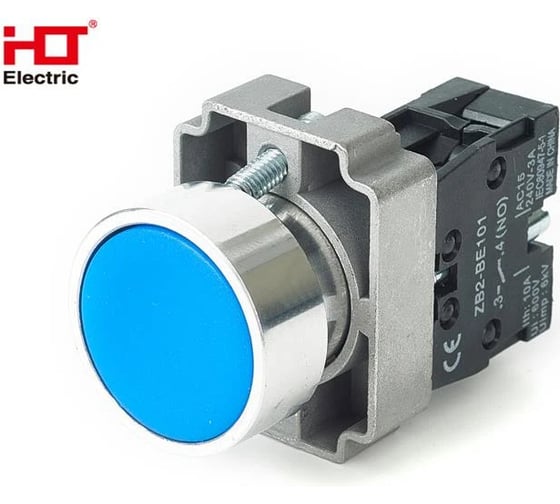Кнопка HLT BA61 NO, 230B, IP40, синий, 20штук/упаковка 085-07-006