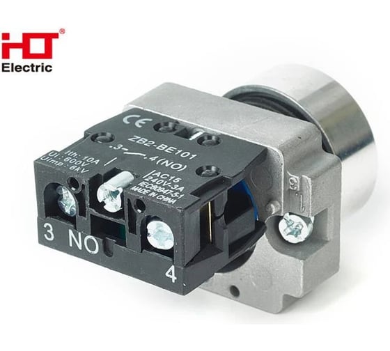 Кнопка HLT BA61 NO, 230B, IP40, синий, 20штук/упаковка 085-07-006