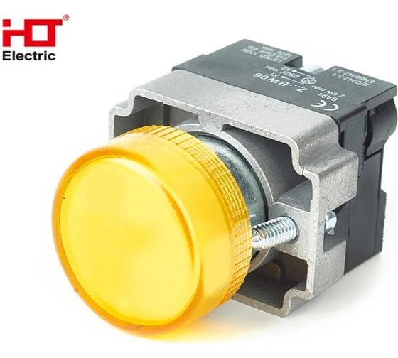 Лампа сигнальная HLT CB2-BV65(LED) желтый 24В IP54, 20штук/упаковка 085-06-072