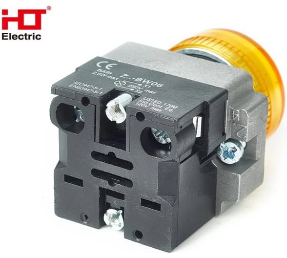 Лампа сигнальная HLT CB2-BV65(LED) желтый 24В IP54, 20штук/упаковка 085-06-072