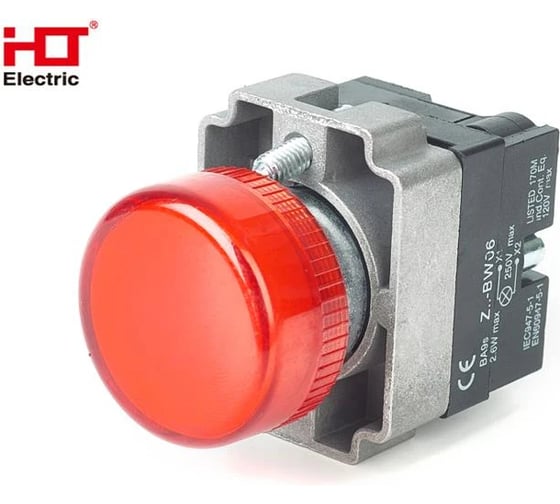 Лампа сигнальная HLT CB2-BV64(LED) красный 24В IP54, 20штук/упаковка 085-06-071