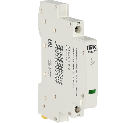 Лампа индикаторная IEK ARMAT одинарная LED 110-220В DC зел. AR-LED-1-3-G