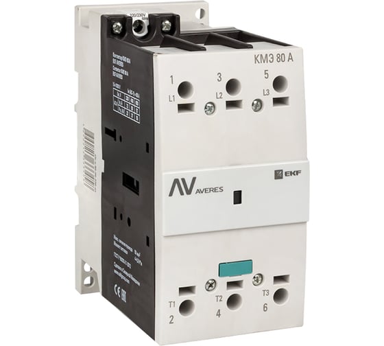 Контактор EKF КМЭ 80А 230В АС AVERES ctr-s-80-00-230-av