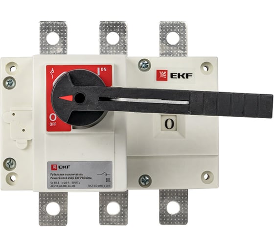 Рубильник-выключатель EKF 250A 3P с рукояткой PowerSwitch PROxima psds-250-3
