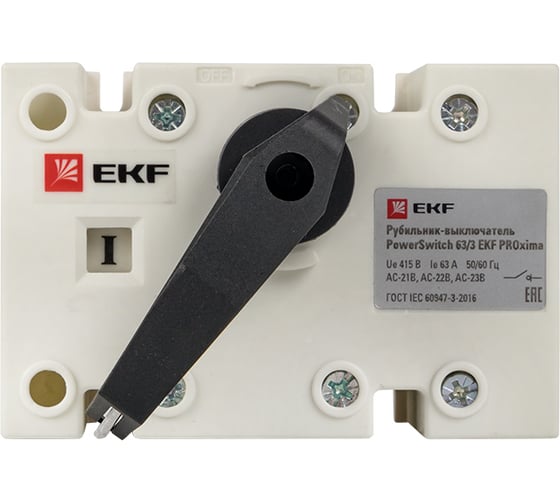 Рубильник-выключатель EKF 63A 3P с рукояткой PowerSwitch PROxima psds-63-3