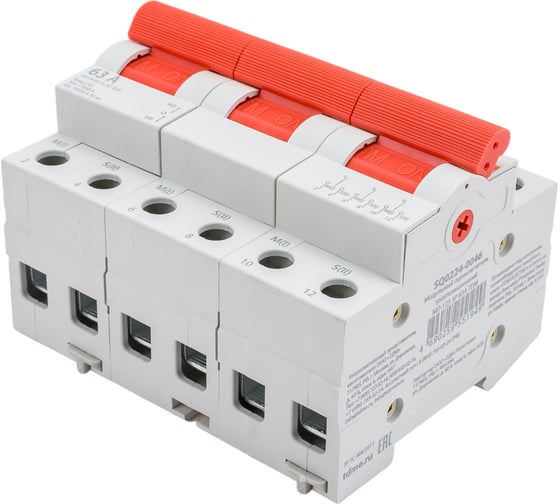 Трехпозиционный модульный переключатель TDM ELECTRIC МП-125 3P 63А SQ0224-0046