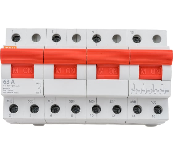 Трехпозиционный модульный переключатель TDM ELECTRIC МП-125 4P 63А SQ0224-0049