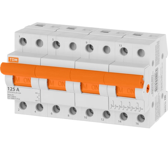 Трехпозиционный модульный переключатель TDM ELECTRIC МП-125 4P 125А SQ0224-0051