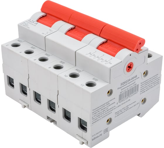 Трехпозиционный модульный переключатель TDM ELECTRIC МП-125 3P 125А SQ0224-0048