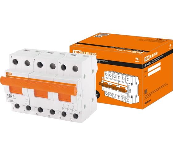 Трехпозиционный модульный переключатель TDM МП-125 3P 125А SQ0224-0048