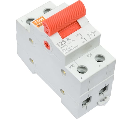 Трехпозиционный модульный переключатель TDM ELECTRIC МП-125 1P 125А SQ0224-0042