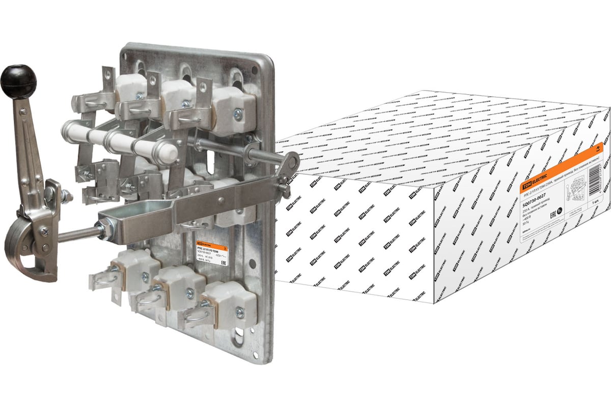Рубильник РПС-2/1П TDM У3 250А, правый привод, без плавких вставок  SQ0730-0027