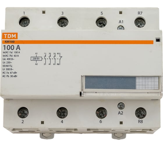 Модульный контактор TDM ELECTRIC КМ100/4-100 3НО1НЗ SQ0213-0027