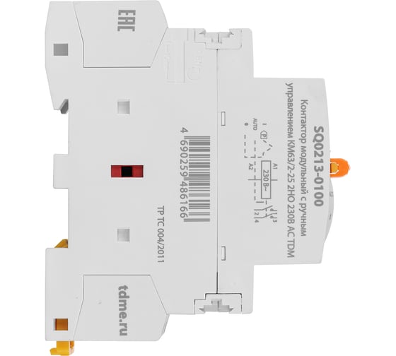 Модульный контактор TDM с ручным управлением КМ63/2-25 2НО 230В АС SQ0213-0100