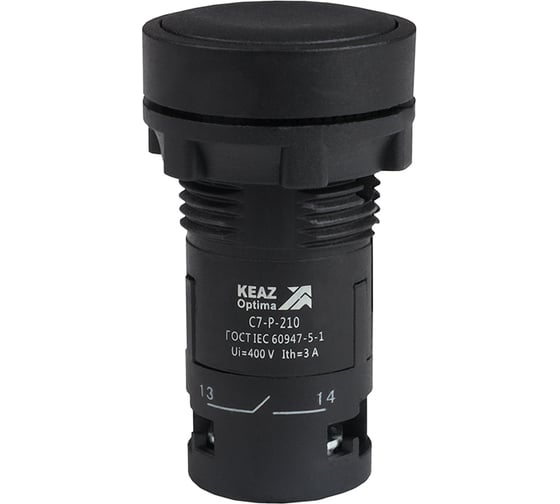 Кнопка КЭАЗ OptiSignal Compact D22 C7-P-210 черная 1НО XB7NA21 10шт 362031 1