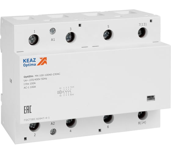 Контактор модульный  КЭАЗOptiDin MK-100-10040-230AC 321247