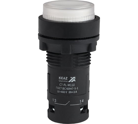 Кнопка КЭАЗ с подсветкой OptiSignal Compact D22 C7-PL-M110 белая 1НО 230 В AC XB7NW31M1 362099 1