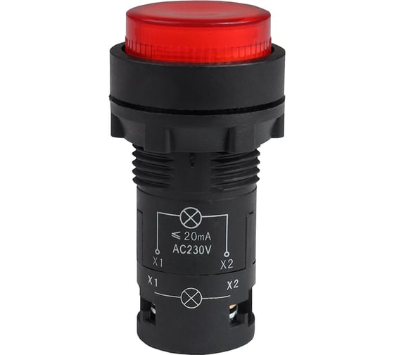 Кнопка КЭАЗ с подсветкой OptiSignal Compact D22 C7-PL-M401 красная 1НЗ 230 В AC XB7NW34M2 362096 1