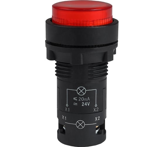 Кнопка КЭАЗ с подсветкой OptiSignal Compact D22 C7-PL-B401 красная 1НЗ 24 В AC/DC XB7NW34B2 362086 1