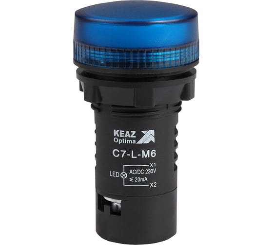 Лампа светодиодная синяя КЭАЗ C7-L-M6 230 В AC/DC XB7EV06MP 10шт 362162 1