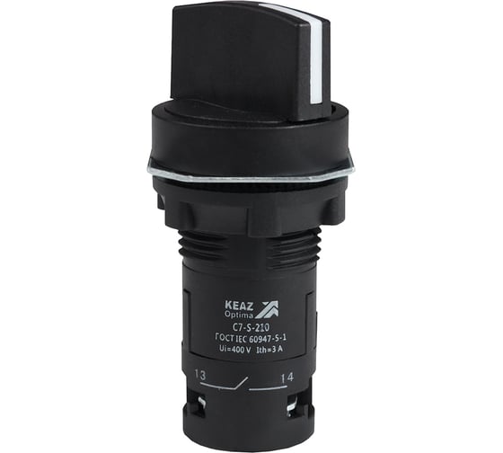 Переключатель 2 положения КЭАЗ OptiSignal Compact D22 C7-S-210 черный 1НО XB7ND21 10шт 362133