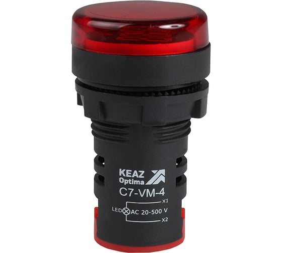 Индикатор напряжения КЭАЗ OptiSignal Compact D22 C7-VM-4 красный 20-500 В AC AD22VM 10шт 362189