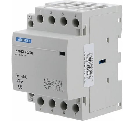 Модульный контактор ANDELI КМ63-40/40, 4NO, 4P 40A ADL08-247