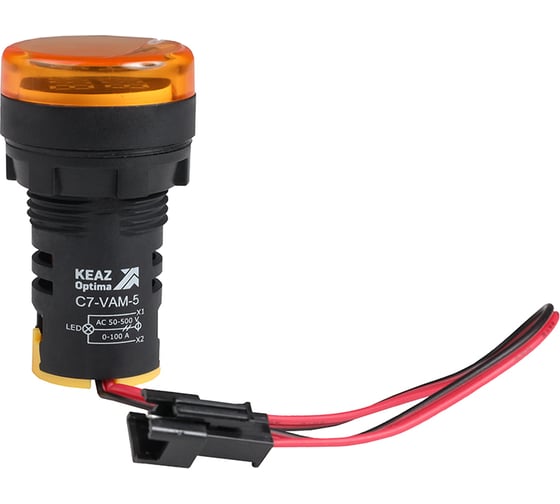Индикатор тока и напряжения КЭАЗ OptiSignal Compact D22 C7-VAM-5 желтый 50-500 В AC/0-100 A AD22VAM 375700 1
