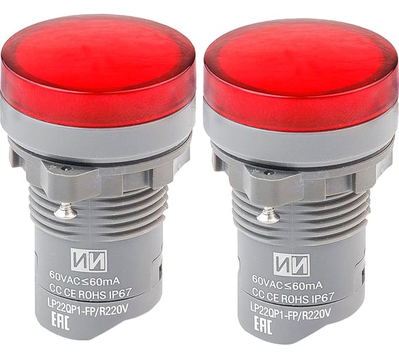 Лампа сигнальная Инпром Инновации LP22QP1-FP/R d22мм, красная 24В lp10906