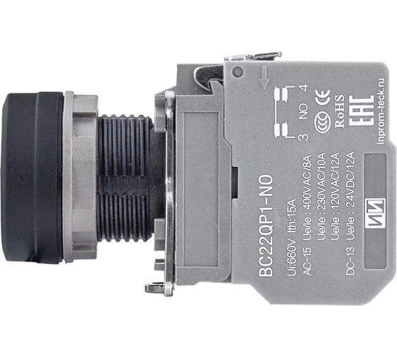 Кнопка Инпром Инновации BN22QP1-P/G NO+LED с подсветкой 230В, зеленая bn10040