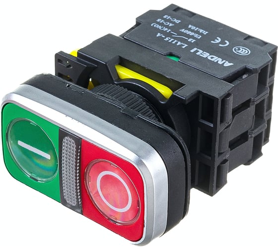 Двойная кнопка ANDELI LA115-A5-11RD1, 1NO 1NC, 220В, IP65 ADL10-204