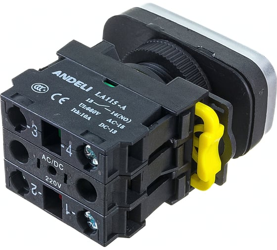 Двойная кнопка ANDELI LA115-A5-11RD1, 1NO 1NC, 220В, IP65 ADL10-204